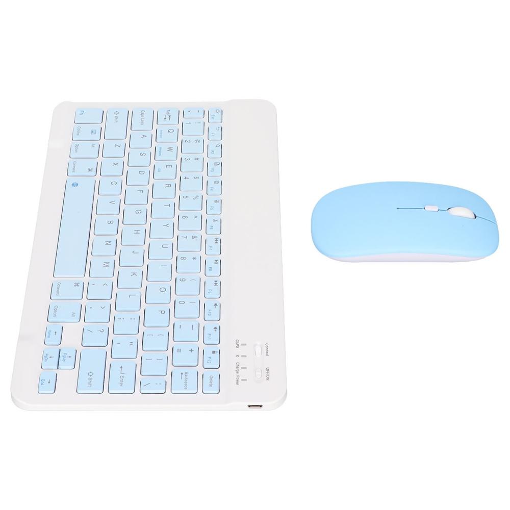 Teclado Mouse Super Delgado Celeste Inalambrico