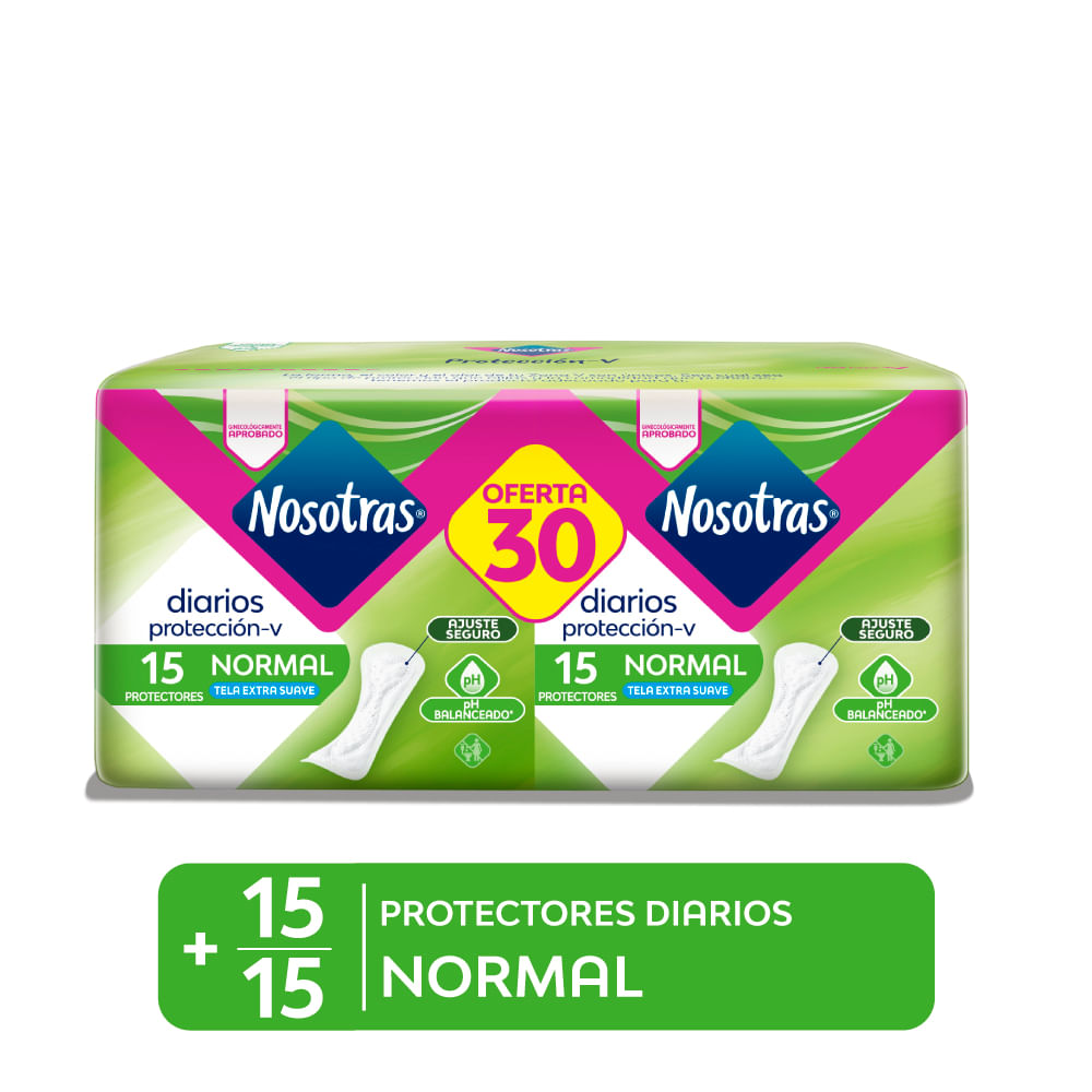 Protectores Diarios NOSOTRAS Normal Paquete 30un