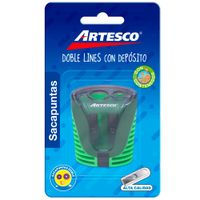 Sacapuntas ARTESCO Doble Lines con Depósito Blister 1un