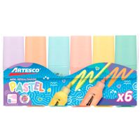 Resaltador Mini Grip Pastel ARTESCO x6 Unidades