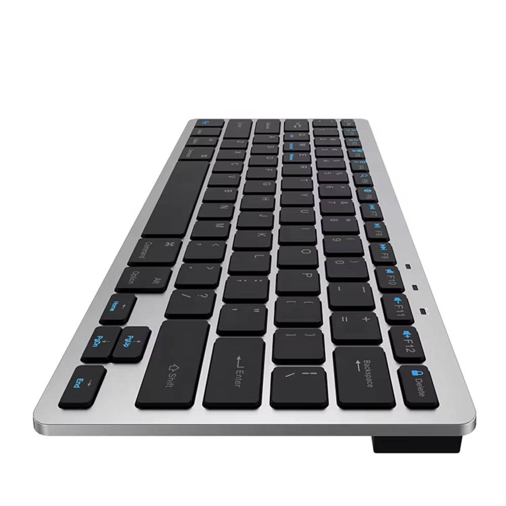 Teclado Bluetooth Inalambrico Negro Plateado