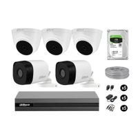 Cámaras Seguridad Dahua Kit 5 Full Hd 1080p Disco 2tb Completo