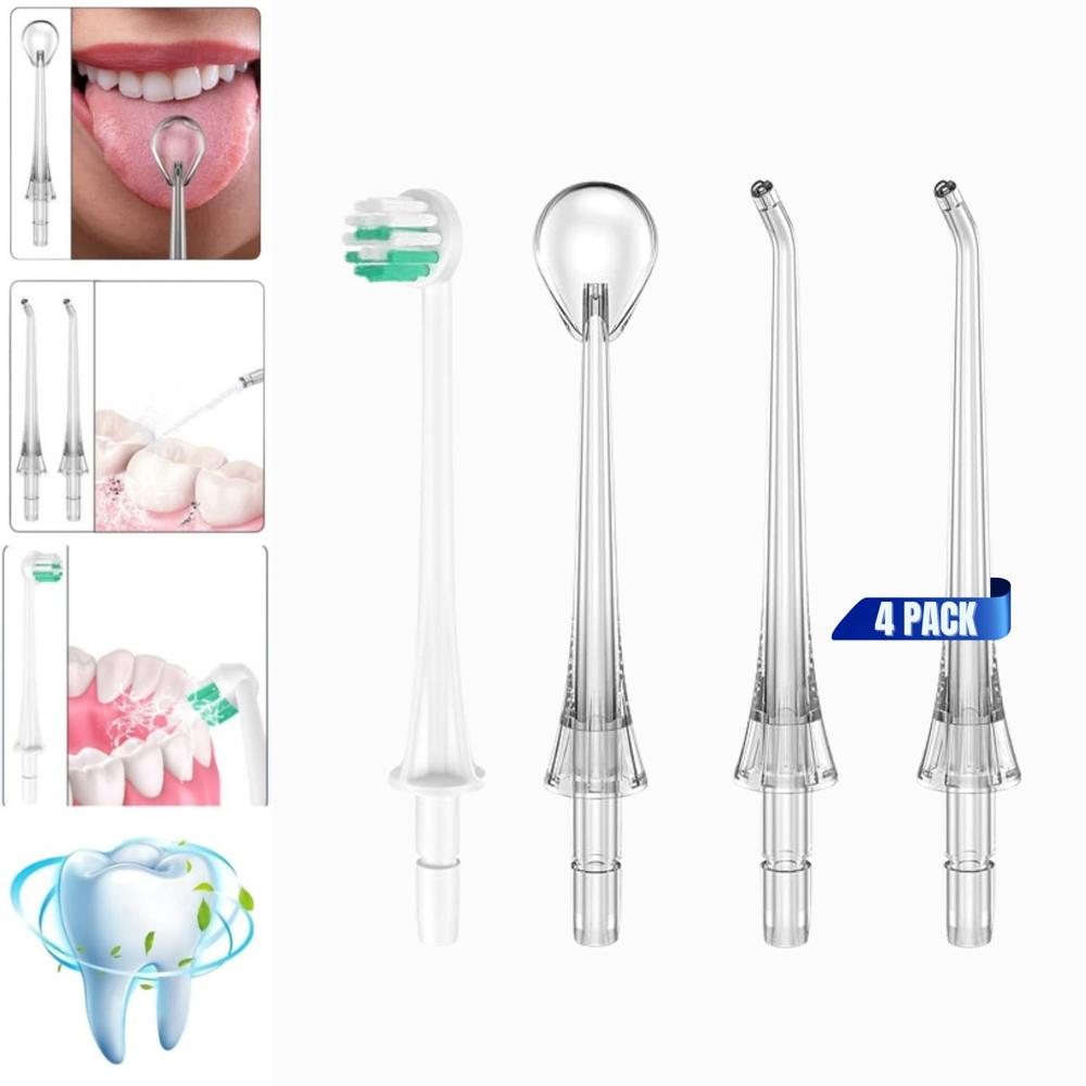 Set 4 Boquillas de Repuesto para Irrigador Dental Limpieza Bucal