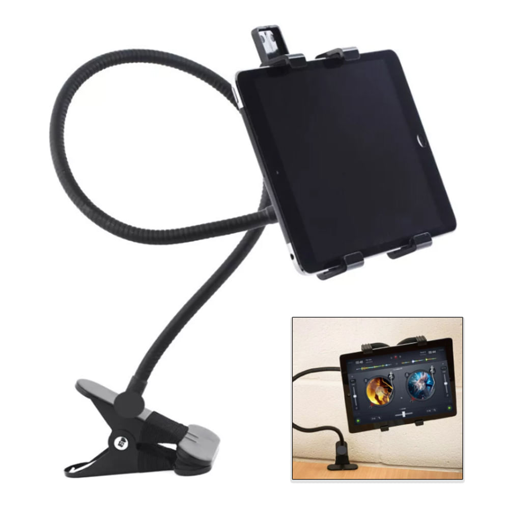 Soporte Brazo Movible 360 para Tablet e iPad Holder Ajustable Negro