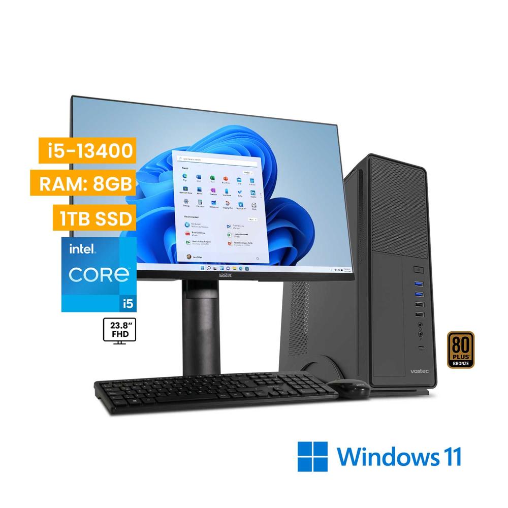 Computadora Vastec Silver i5-13400 8GB 1TB SSD Win 11 Home