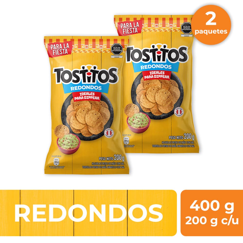 Pack Tortillas de Maíz TOSTITOS Redondos Bolsa 200g x 2un
