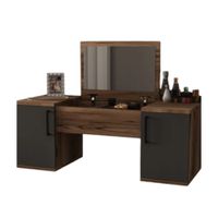 Tocador Con Espejo Flotante Leonard Bicolor Muebles Bonno