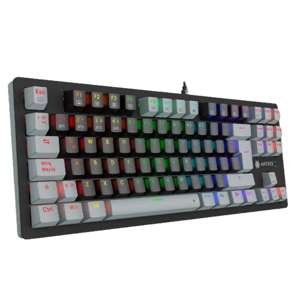 Teclado Gamer Antryx MK 845 Trix TKL Inalambrico Antighosting Iluminación RGB Switch Rojo