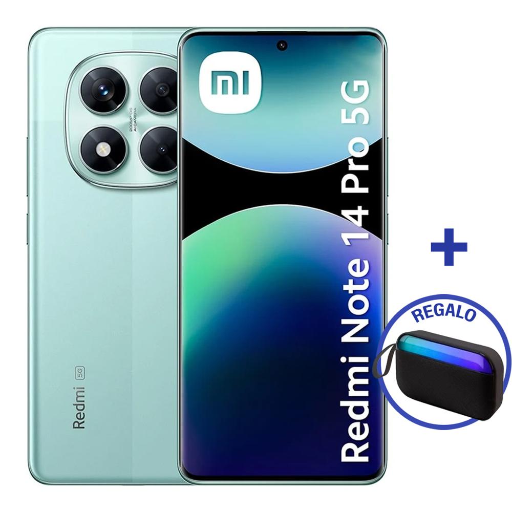 Celular XIAOMI Redmi Note 14 PRO (5G) 256GB+8GB Coral Green + Mini Parlante