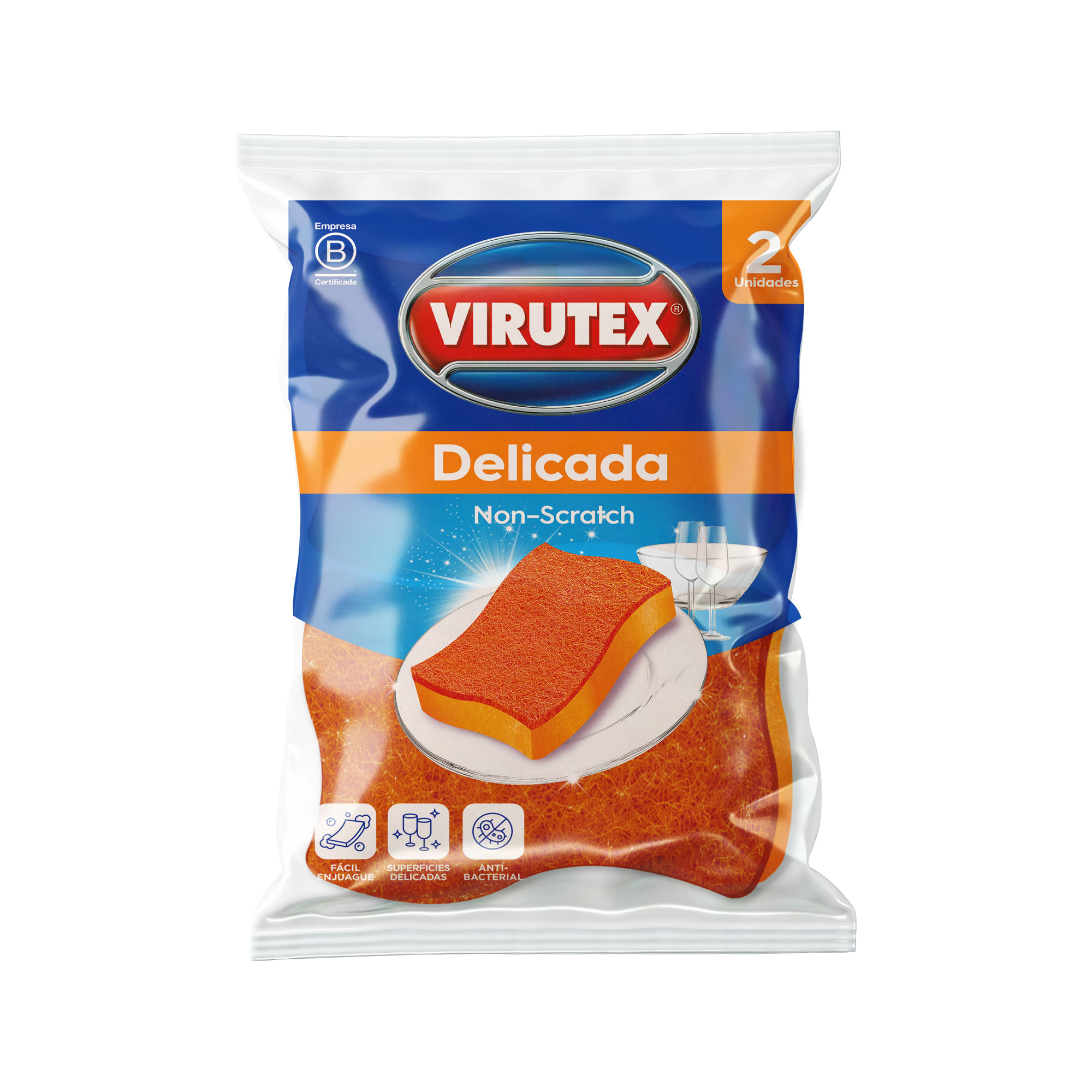 Esponja Fibra Delicada VIRUTEX bolsa x2un