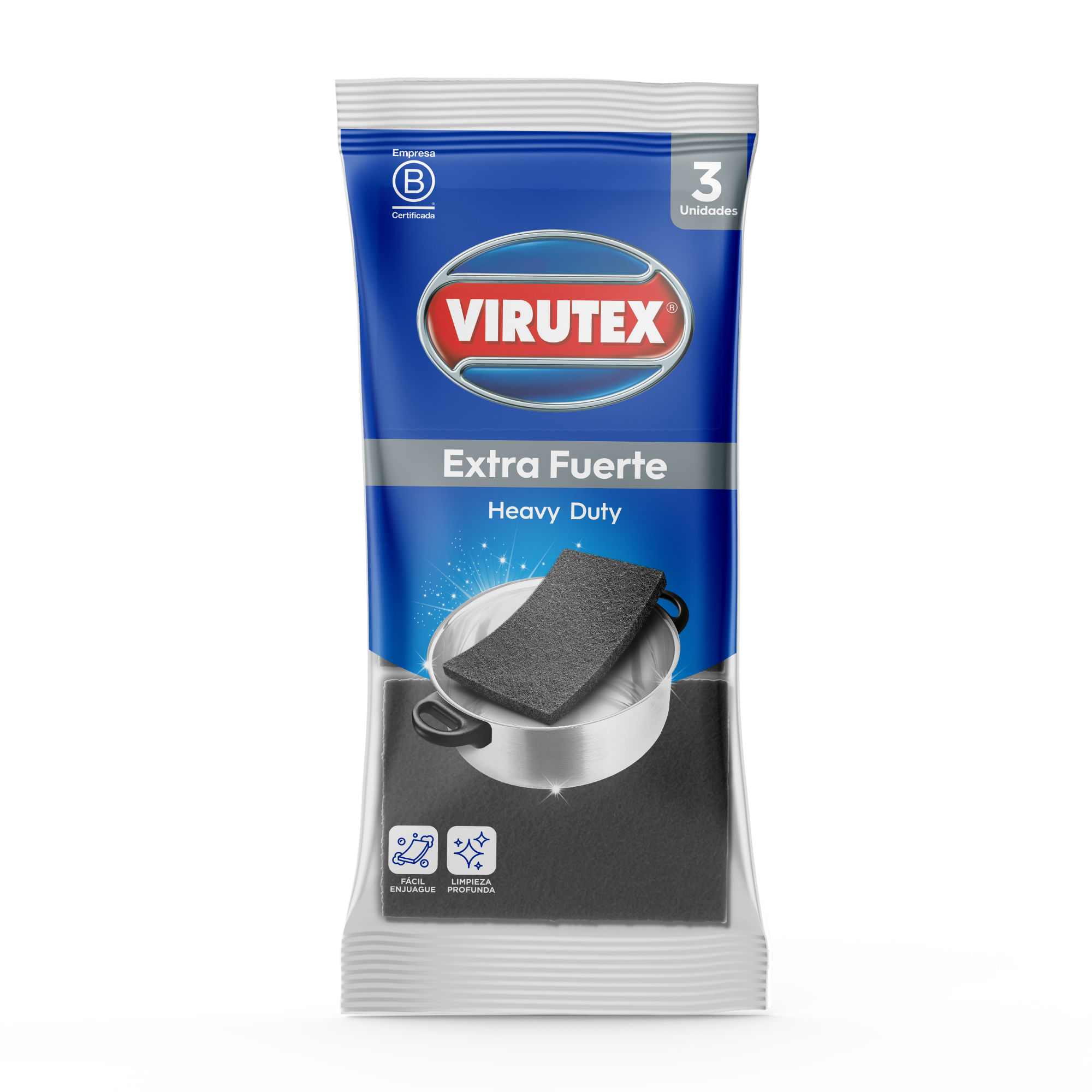 Esponja Extra Fuerte VIRUTEX bolsa x3un
