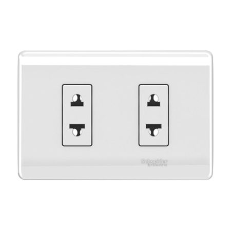 Tomacorriente Doble Universal Schneider Electric Genesis Blanco 16A 250V