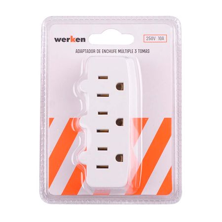 Adaptador 3 tomas plano + Lt Werken