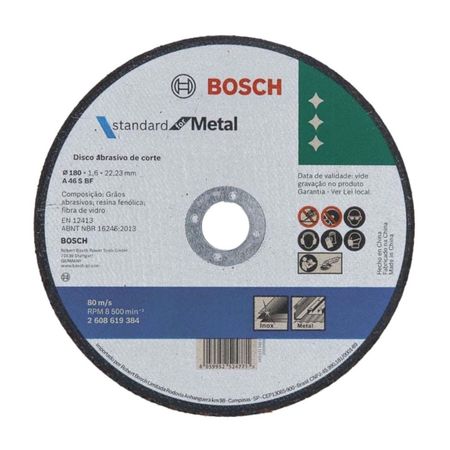 Disco de corte Standard 180x1,6mm Bosch
