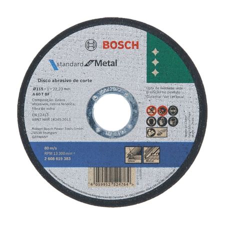 Disco de Corte Bosch a 60 T BF 115mm x 1mm Resina Plata