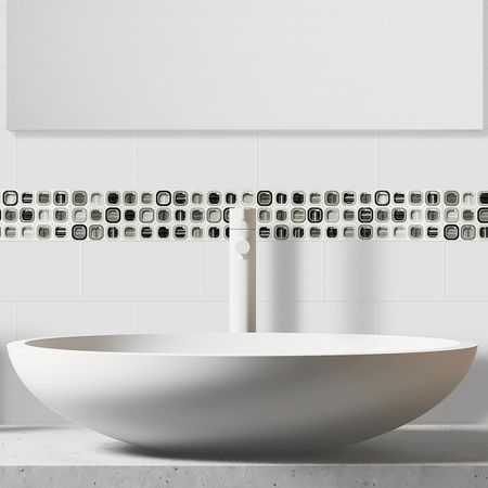 Listelo Cerámico Kantu Grigio Brillante de 39.5 cm