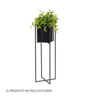 Macetero Decorativo Hierro/Plástico Orange Alto Cuadrado Mediano Negro