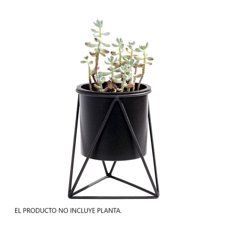 Macetero Decorativo Hierro/Plástico Orange Modelo Base Negro Circular 13.5cm