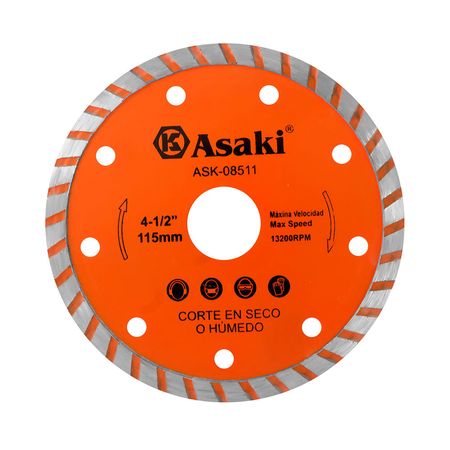 Disco Diamantado Kamasa Turbo 115mm para Corte en Seco y Húmedo