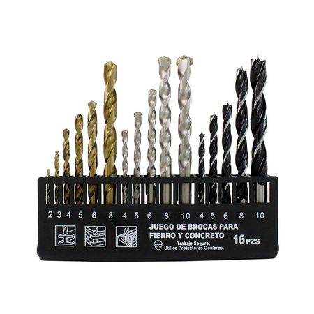 Juego de Brocas Kamasa de Acero para Profesionales Set de 16 Piezas