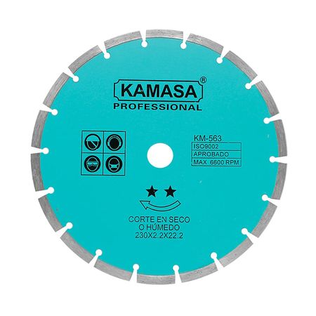 Disco de Corte Kamasa 230 para Cortes Secos/Húmedos en Acero