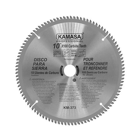 Disco de Sierra Kamasa 10'x100t de Carburo de Acero Gris