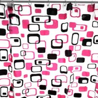 Cortina de Baño con Aros Cosas & Hogar 180x180cm Pepelma Rosa/Negro