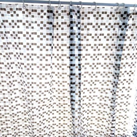 Cortina de Baño con Aros Cosas & Hogar 180x180cm Pepelma Blanco/Negro