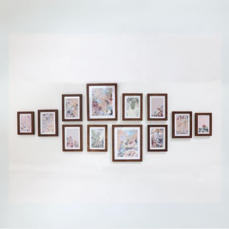 Set de 12 Portarretratos Plástico/Vidrio Orange Marrón Decorativo