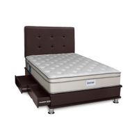 Cama Technodream Cajones Pocket Dream 2 Plazas Marrón + Incluye cajones