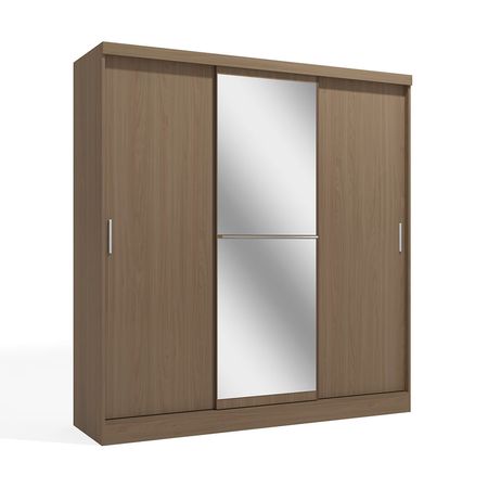 Ropero Viena Orange Nature 3 Puertas Corredizas 3 Cajones 3 Repisas + Espejo MDP