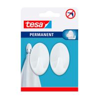 Gancho Permanente Ovalado L Plástico Tesa Transparente x2u