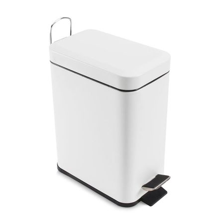 Papelera de Baño Orange 5 litros con Pedal Rectangular Blanco