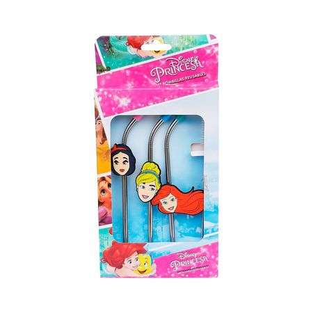 Set de 3 Cañitas Disney de Acero Inoxidable Multicolor