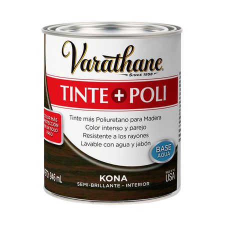 Tinte + Barniz base agua Kona 0,946L