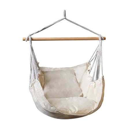 Silla colgante tipo mecedora color Natural Orange