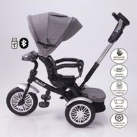 Triciclo Guiador Ebaby ""ZOE"" USB 360 Gris