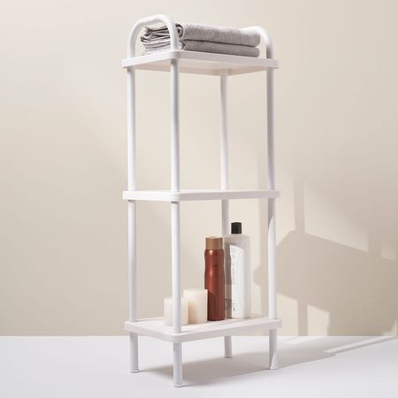 Estante Baño Modelo Basic Blanco de Acero/Plástico 3 Niveles