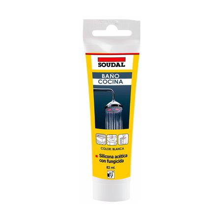 Silicona Sellador Soudal Pomo Blanco Resistente al Moho 82ml