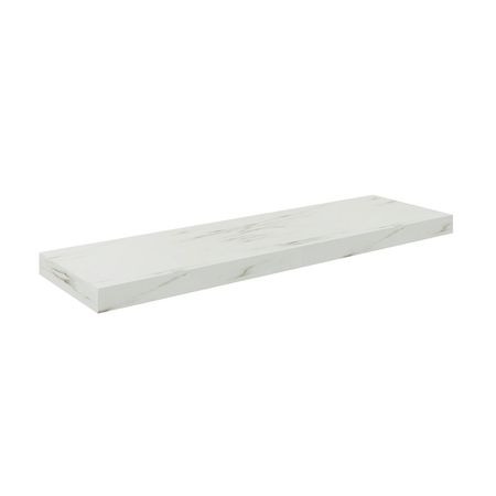 Repisa Flotante Madera Spaceo Modelo Mármol Blanco 80 cm