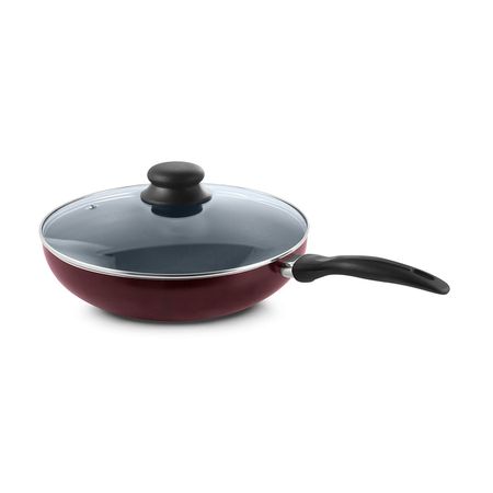 Sarten Wok antiadherente c/tapa Redblue 28cm Ilko