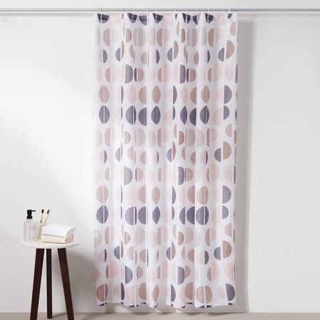 Cortina de Baño con Aros Orange 180x180cm Poly Atomic