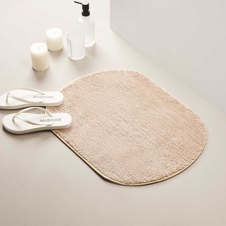 Piso de Baño Poliéster Orange Modelo Disco Beige