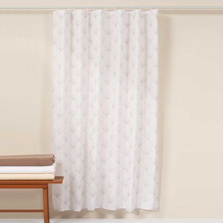 Cortina de Baño con Aros Orange 180x180cm Poly Loto Blanco