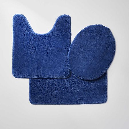 Set de Piso de Baño Siena Orange Azul de Poliéster