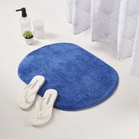 Piso de Baño Poliéster Disco Azul de 60x45cm Orange