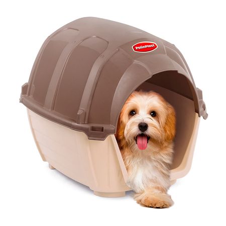 Pet house small Crema/Marrón Polinplast