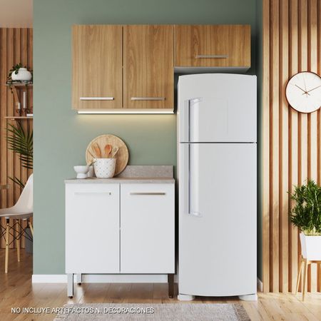 Mueble de Cocina Modular Orange 140cm Nogueira/Blanco