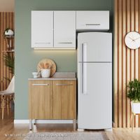 Mueble de Cocina Modular Orange 140cm Blanco/Nogueira