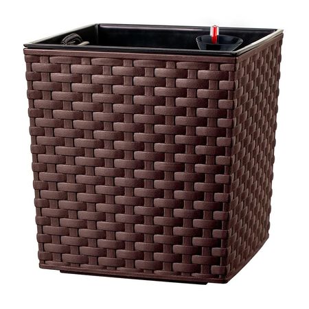 Maceta Cuadrada Autoregante Reyplast Ratán 19x19x19cm